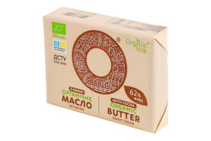 Масло сливочное 62% органическое с какао Organic Milk м/у 180г