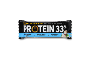 Батончик кокосовый в глазури обогащен витаминами и магнием Protein 33% Go On Nutrition м/у 50г