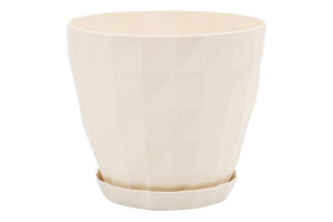 Вазон д/квітів Кристал 0,6л бежевий з підставкою Серінова