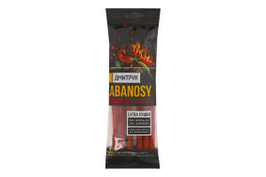 Снеки зі свинини зі смаком гострого перцю чилі Hot&Spicy Kabanosy Дмитрук в/к м/у 80г