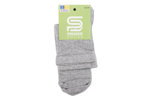 Шкарпетки підл Premier socks висок рубч сір р22-24