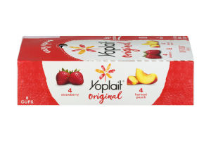 Yoplait Original Low Fat Yogurt Strawberry & Peach - 8 CT
