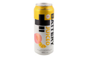 Напиток энергетический безалкогольный среднегазированный Peach lemonade Juiced Battery ж/б 500мл