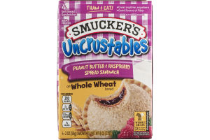 Smucker's Uncrustables Spread Sandwiches Peanut Butter & Raspberry - 4 CT