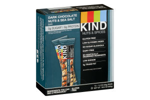 KIND Nuts & Spices Bars Dark Chocolate Nuts & Sea Salt - 12 CT