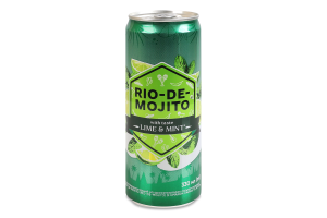 Напиток безалкогольный сильногазированный со вкусом лайма и мяты Rio-de-mojito ТОВ Пивоварня Зіберта ж/б 0.33л