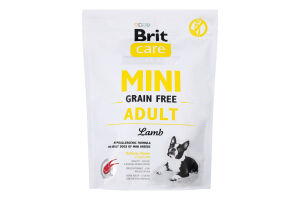 Корм сухий для дорослих собак міні-порід гіпоалергенний Lamb Mini Care Brit д/п 400г