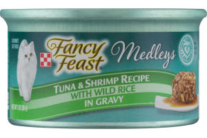 Fancy Feast Medleys Gourmet Cat Food Tuna & Shrimp Recipe with Wild Rice In Gravy