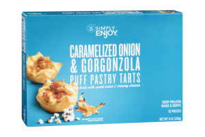 Ahold Simply Enjoy Puff Pastry Tarts Caramelized Onion & Gorgonzola - 12 CT