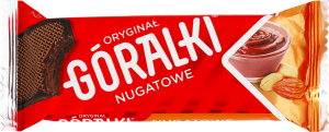 Вафли темные хрустящие в какао-покрытии с начинкой из нугового крема Goralki м/у 45г