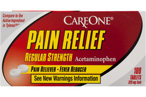 CareOne Pain Relief Regular Strength Pain Reliever-Fever Reducer - 100 CT