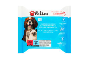 Серветки д/тварин Petino вологі для вух і очей