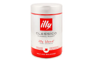 Кофе жареный молотый Сlassico Illy ж/б 250г