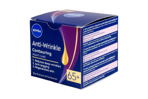 Крем против морщин ночной + контуринг с экстрактом сои и пантенолом 65+ Nivea 50мл