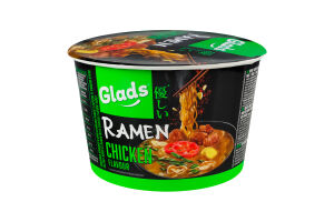 Лапша быстрого приготовления с соусом со вкусом курицы Рамен Glads ст 105г
