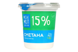 Сметана 15% термостатная Міськмолзавод №1 ст 300г