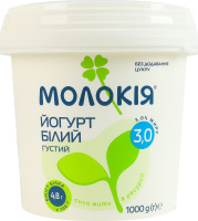 Йогурт 3% густий Білий Молокія відро 1000г