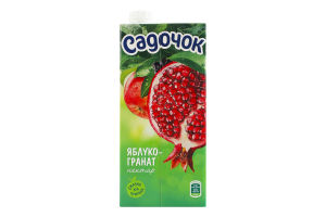 Нектар осветленный пастеризованный Яблоко-гранат Садочок т/п 0.95л