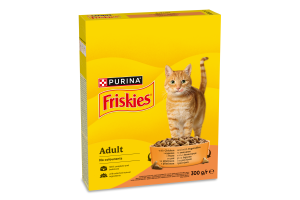 Корм сухой полнорационный для взрослых котов c курицей и овощами Friskies к/у 300г