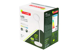 EUROLAMP LED Світильник настільний на прищіпці 5W 2800-6500K Type-C+Battery 2x1200mAh білий (48)