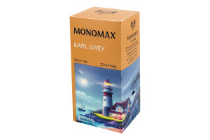 Чай чорний цейлонський байховий дрібний з бергамотом Earl Grey Monomax к/у 25х2г