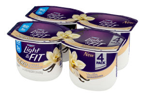 Dannon Light & Fit Zero Nonfat Yogurt Vanilla - 4 PK
