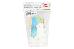 Стакан паперовий Хеппі Бьоздей 250мл з кульками 6шт 1502-5770 Паті Хата