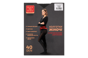 Колготи з утягувальними шортиками чорні 40ден р.2 Day by Day