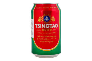Пиво 0.33л 4.7% светлое фильтрованное пастеризованное Lager Premium Tsingtao ж/б
