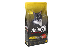 Корм д/котів з свіжою куркою сухий 1,5кг AnimAll