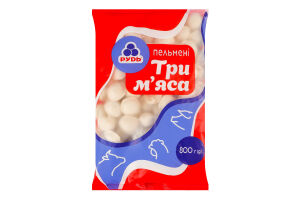Пельмени быстрозамороженные Три мяса Рудь м/у 800г