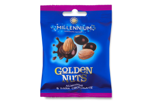 Драже Мигдаль у чорному шоколаді Golden nuts Millennium м /у 50г