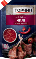 Соус томатный пять перцев пастеризованный Чили Торчин д/п 200г