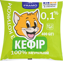 Кефир 0.1% нежирный Framo м/у 400г