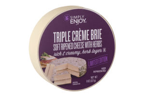Simply Enjoy Triple Creme Brie Soft Ripened Cheese with Herbs