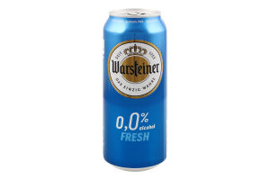 Пиво 0.5л 0% безалкогольне світле пастеризоване Fresh Warsteiner з/б