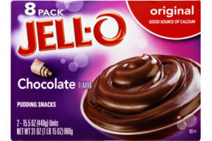 JELL-O Pudding Snacks Original Chocolate - 8 PK