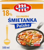 Вершки ультрапастеризовані 18% 500мл т/п Mlekovita