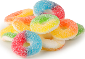 Цукерки Кільця асорті з кисл цукров глазур желейні