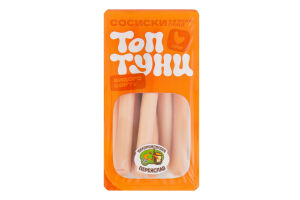 Сосиски варені Топтуни з куркою Укрпромпостач-95 в/с лоток 0.38кг