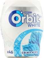 Гумка жувальна без цукру з підсолоджувачами Свіжа м'ята Природна білизна зубів White Orbit п/б 64г