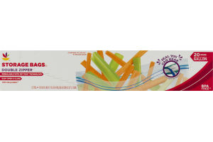 Ahold Storage Bags Double Zipper - 20 CT