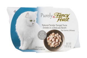 Purely Fancy Feast Cat Food Natural Tender Tongol Tuna Entree in a Delicate Broth