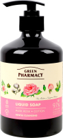 Крем-мило рідке Мускусна троянда та бавовна 460мл з дозатором Green Pharmacy