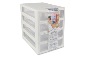 Органайзер біла троянда/прозорий на 4ящики універсальний Алеана