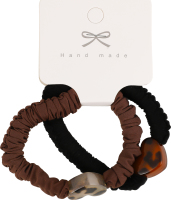 Резинка д/волосся Мікс однотонна з прикрасою 6см 2шт