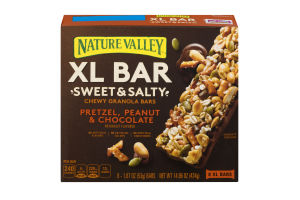 Nature Valley XL Bar Sweet & Salty Chewy Granola Bars Pretzel, Peanut & Chocolate - 8 CT
