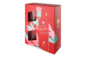 Набор Виски 0.7л 40% Red label + 2 стакана Johnnie Walker к/у 3шт