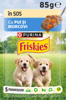 Корм консервированный полнорационный для щенков с курицей и морковью Кусочки в подливке Junior Friskies д/п 85г