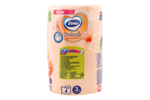 Бумага туалетная 3-х слойная Персик Deluxe Zewa 4шт